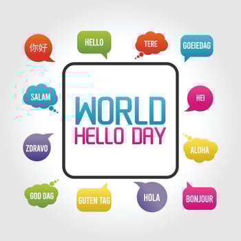 World Hello Day Vector Design Illustration.
