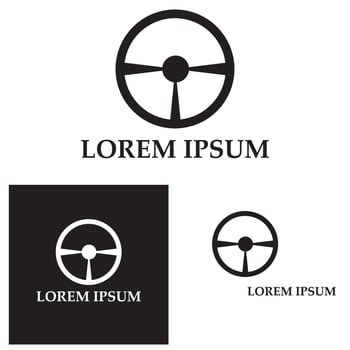 Steering wheel logo vector flat design