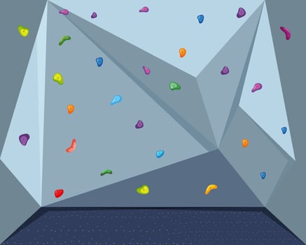 Indoor rock climbing wall background vector