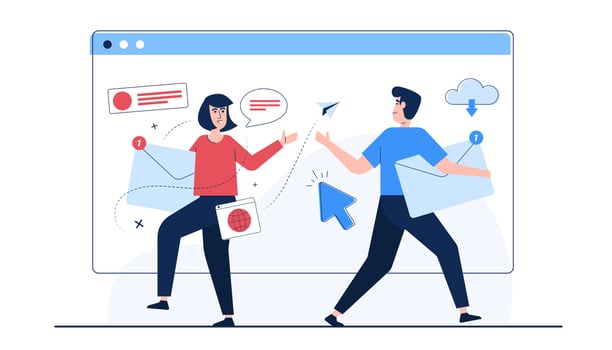 Mailbox show number of notification mail reply incoming and outgoing SMS, chat, Social network. vector