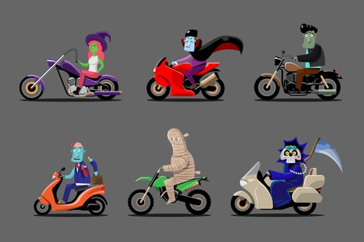 Vector illustration Happy Halloween trick or treat celebration with the characters for party invitation such as poster, banners, webpage, flyer, brochure, card