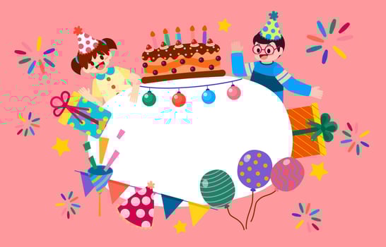 Funny children having party vector