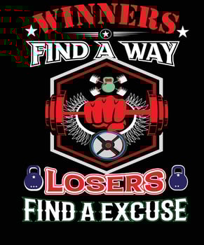winner find a way gym T-shirt design for fitness lovers vector