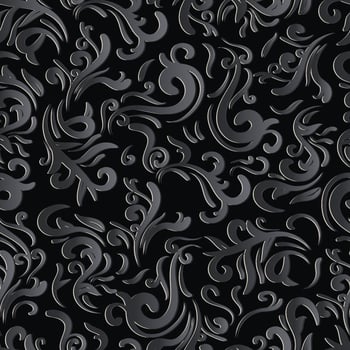 Dark floral or ornament seamless pattern background elegant luxury texture backgrounds vector