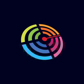 Signal logo. Modern, colorful radar communication logo vector. Satellite in space vector flat design illustration. Great concept for a connected business. Logo design.