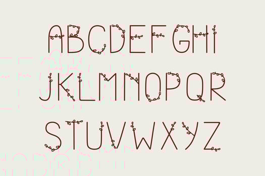 A set of letters isolated on white. Typographic alphabet for your designs logo, font, postcard, wedding invitation. Vector alphabet