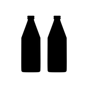 Wine bottle silhouette icon. Alcohol drink shape element. Vector illustration isolated on white background