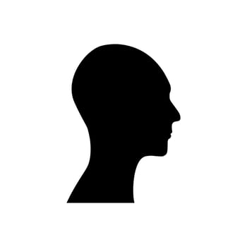 human head icon . Human head profile black shadow silhouette vector illustration color editable