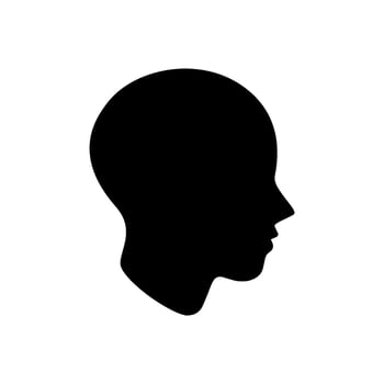 human head icon . Human head profile black shadow silhouette vector illustration color editable