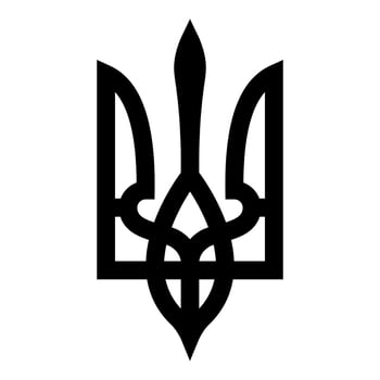 Coat of Arms of Ukraine State emblem National ukrainian symbol Trident icon black color vector illustration flat style image