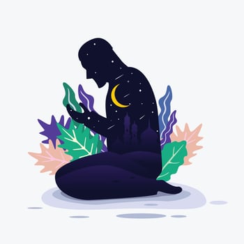 PRAYING DURING RAMADAN vector