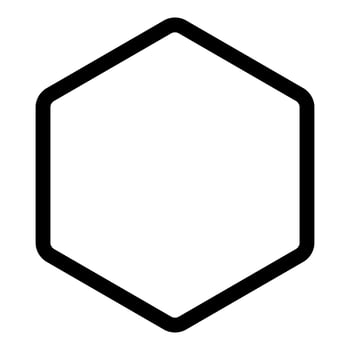 Hexagon shape element icon black color vector illustration flat style image
