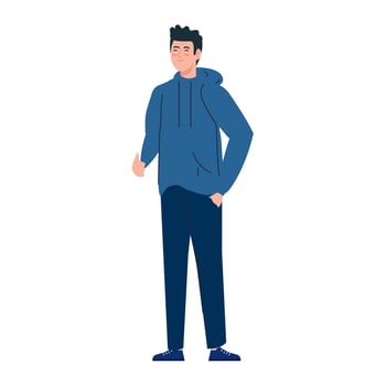 young man handsome with casual clothes on white background vector