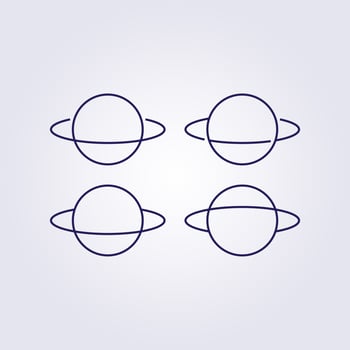 planet symbol icon draw logo simple minimalist line art set bundle various collection vector