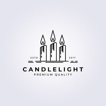 Candle line art logo vector illustration design