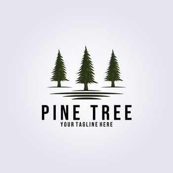 pine trees logo vector illustration design, river colors