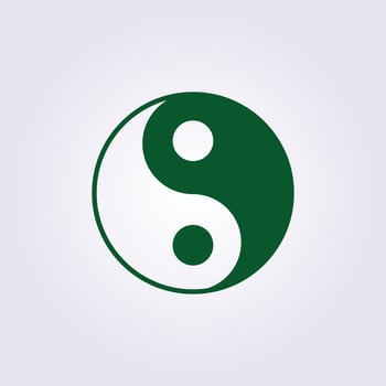 simple yin yang icon symbol vector illustration logo design