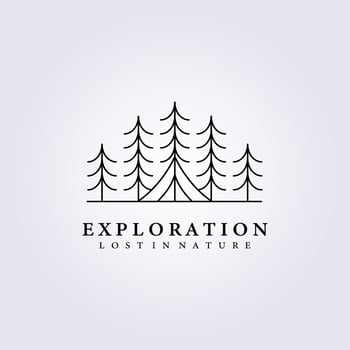 travel forest camping jungle logo vector illustration icon symbol template background abstract label design line art