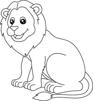 Lion Coloring Page Isolated for Kids vector