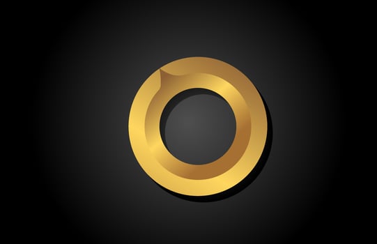 gold golden O alphabet letter logo icon design. Company template for luxury business vector