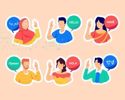 People Say Hello in Different Languages vector