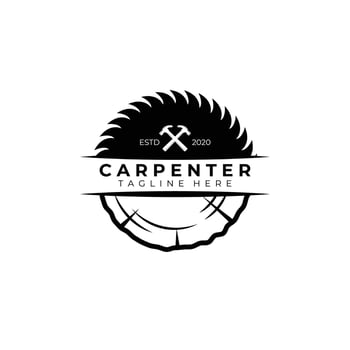 Carpenter Logo vector illustration design, wood worker, workshop, icon, symbol