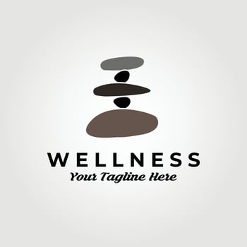 wellness stone logo, balance stone vector illustration design graphic