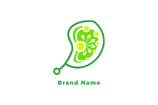 green echo smart technology logo vector