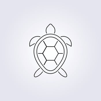 simple single turtle line art vector icon symbol illustration logo template background isolated vector