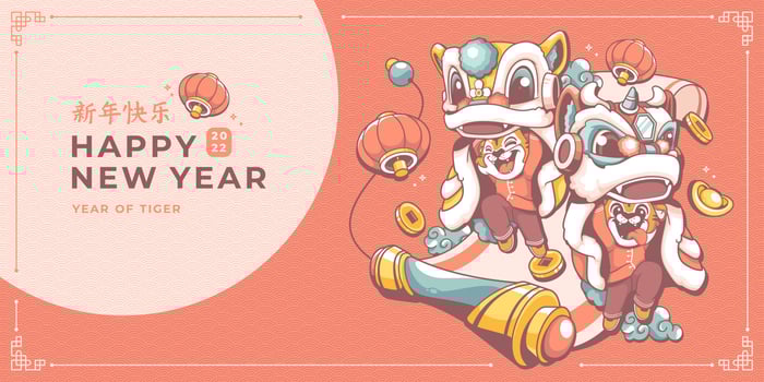 happy chinese new year with beautiful chinese illustration banner design gong xi fa cai chinese lettering mean wish you happiness and prosperity vector