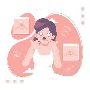 skin and acne problem concept illustration background vector