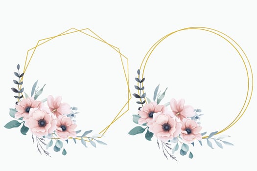 Wreaths of anemones flowers vector