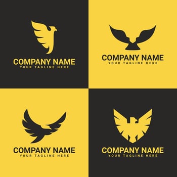 Set  of Eagle Logo Vector Design, hawk, falcon, Universal Premium Abstract flying Bird Symbol Concept Illustration