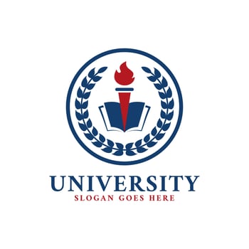 Education Logo Emblem for University, College, Academy, Course, Educational Institutions, Organizations vector