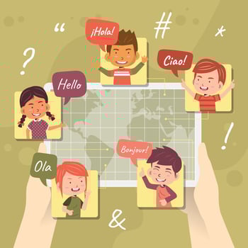 Children Around the World Speak Different Languages vector