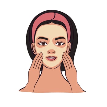 woman with facial mask vector