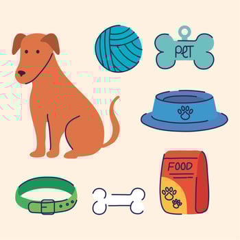 dog and pet shop icons vector