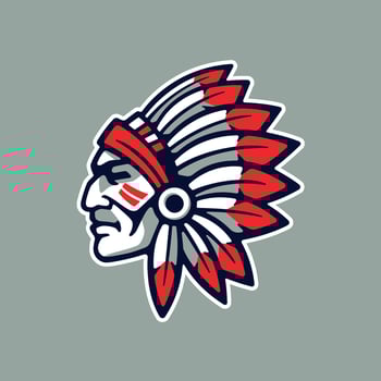Nativ American Chief Facial Illustration vector