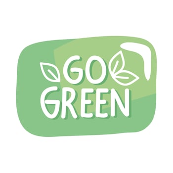 go green lettering vector