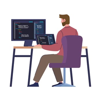 worker of developer web vector