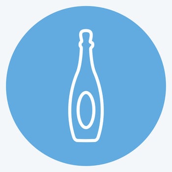 Bottle Icon in trendy blue eyes style isolated on soft blue background vector