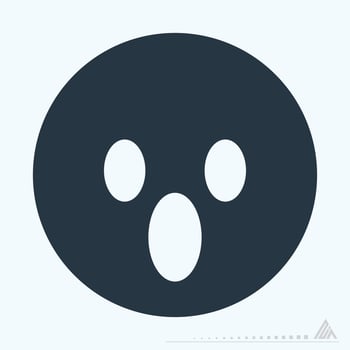 Icon Emoticon Scared - Glyph Style vector