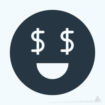 Icon Emoticon Money - Glyph Style vector