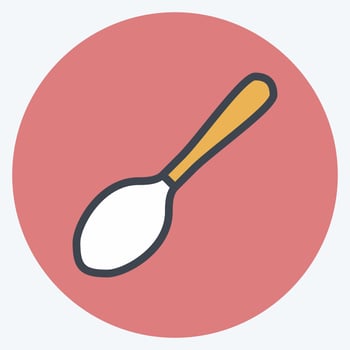 Icon Spoon - Color Mate Style - Simple illustration,Editable stroke vector