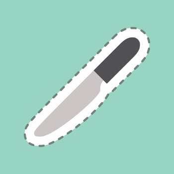 Sticker Carving Knife - Line Cut - Simple illustration,Editable stroke vector