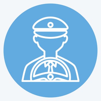 Driving Icon in trendy blue eyes style isolated on soft blue background vector