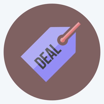 Deals Icon in trendy flat style isolated on soft blue background vector