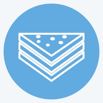 Sandwich Icon in trendy blue eyes style isolated on soft blue background vector