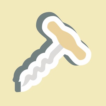 Sticker Corkscrew - Simple illustration,Editable stroke vector