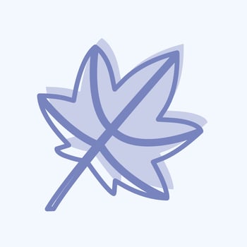 Leaf II Icon in trendy two tone style isolated on soft blue background vector